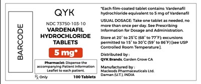 QYK VARDENAFIL HYDROCHLORIDE 103-10.jpg QYK VARDENAFIL HYDROCHLORIDE 103 10